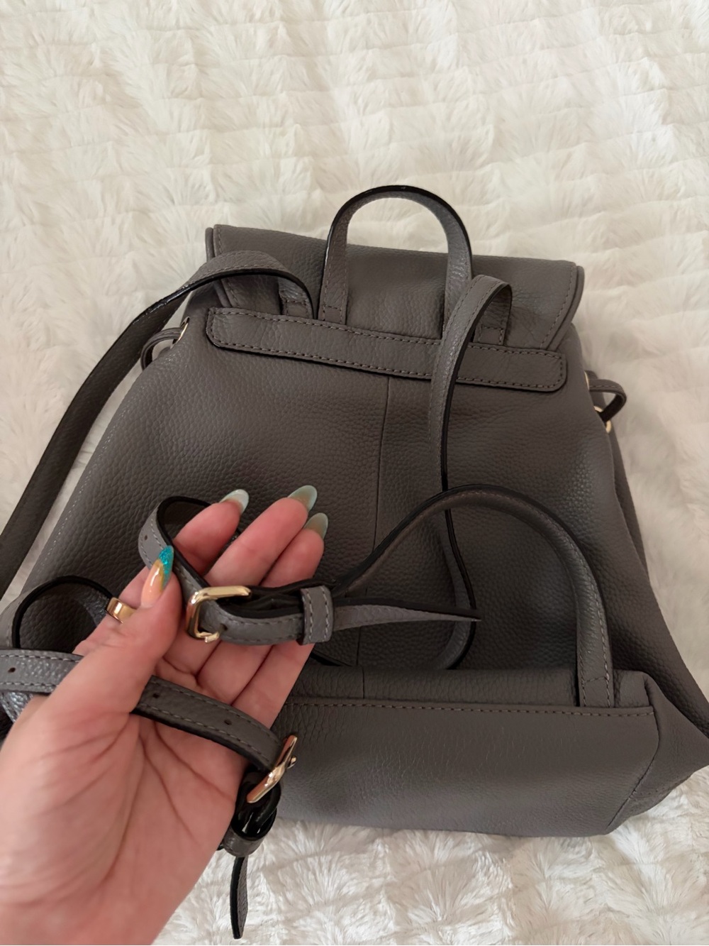 Kate Spade Gray Drawstring Backpack - Picture 4 of 9